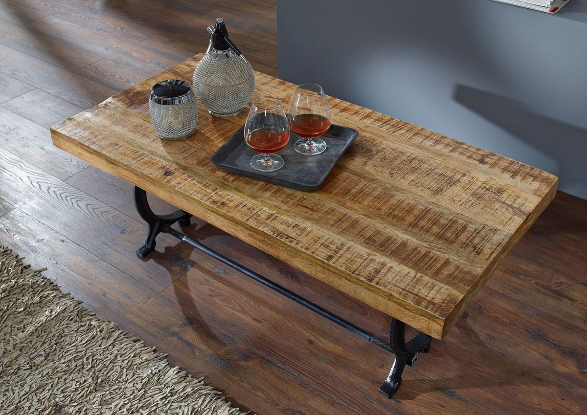 COUCHTISCH Altholz 120x60x45 lackiert INDUSTRIAL #35 - Naturfarben, Holz (60/120/45cm) - Massivmoebel24