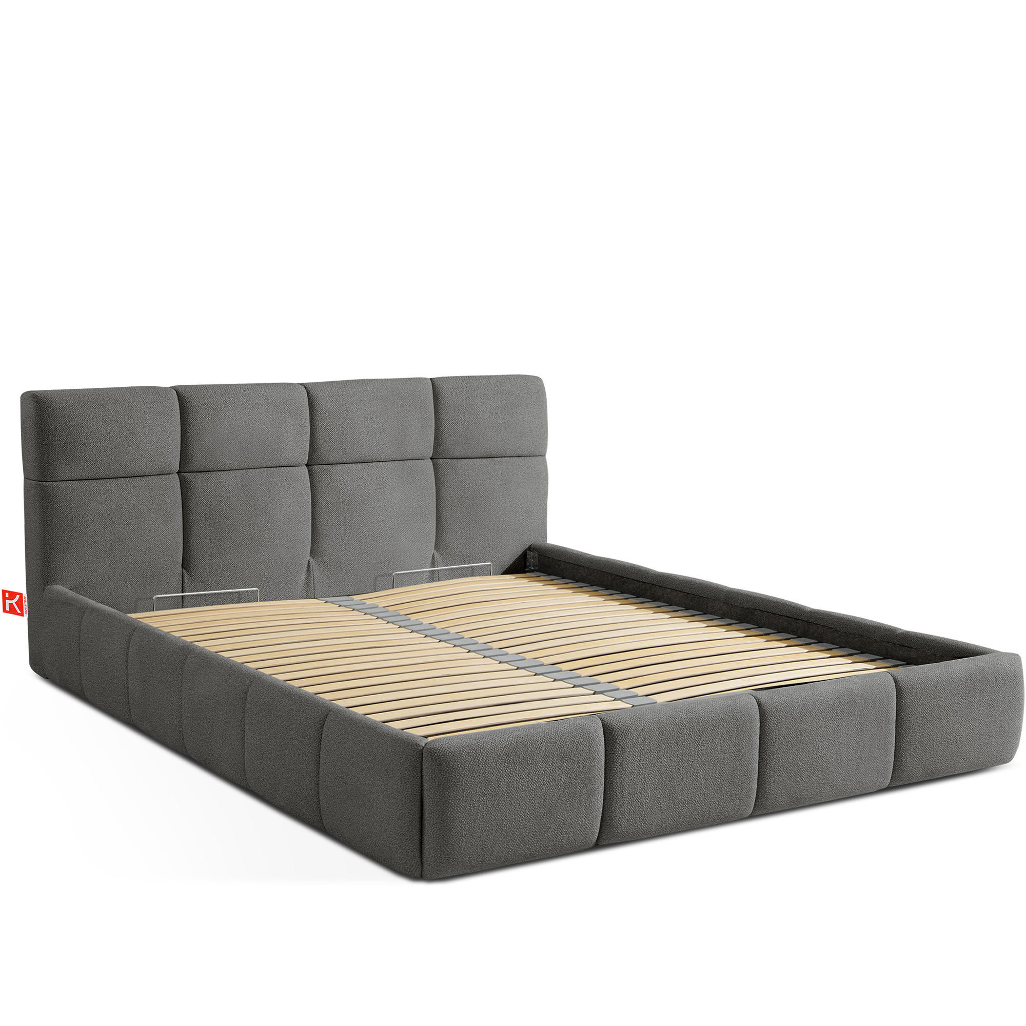 POLSTERBETT ALTOS, dunkelgrau - Dunkelgrau, Holz/Holzwerkstoff (140/200cm) - KONSIMO®