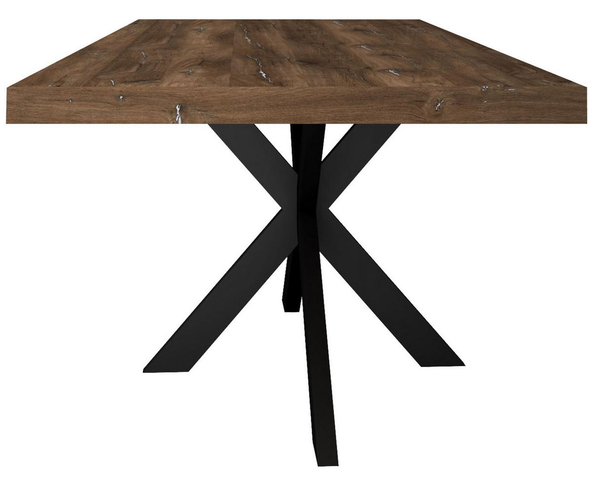 ESSTISCH Elgin 2 175x80x100 Metall+Holzwerkstoff Schwarz/Zinneiche - Mooreichefarben/Schwarz, Holzwerkstoff (175/100/80cm) - 58aufmkessel