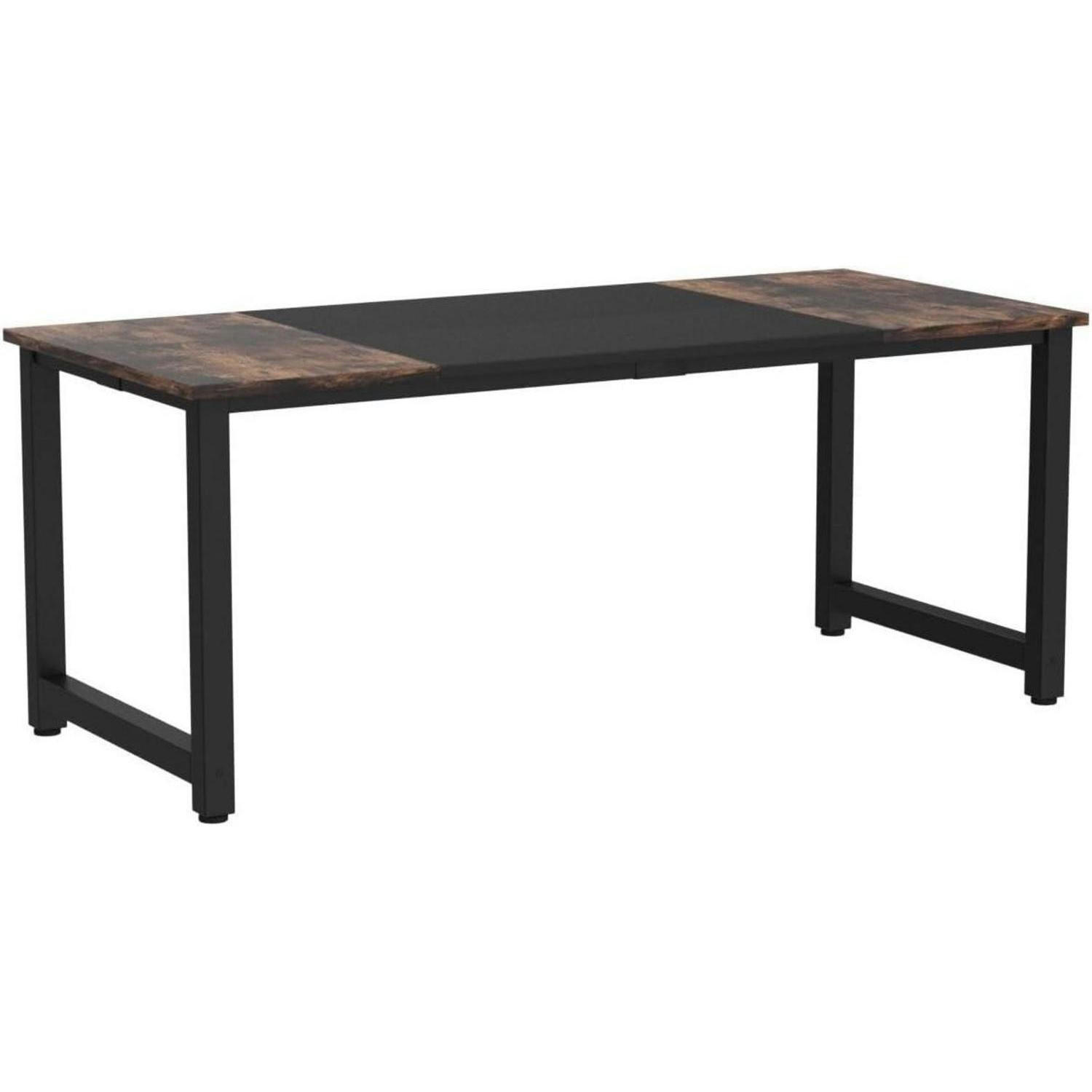 SCHREIBTISCH Computertisch 180 x 80 cm Rustikales Braun/Schwarz - Multicolor, Metall (80/160/75cm)