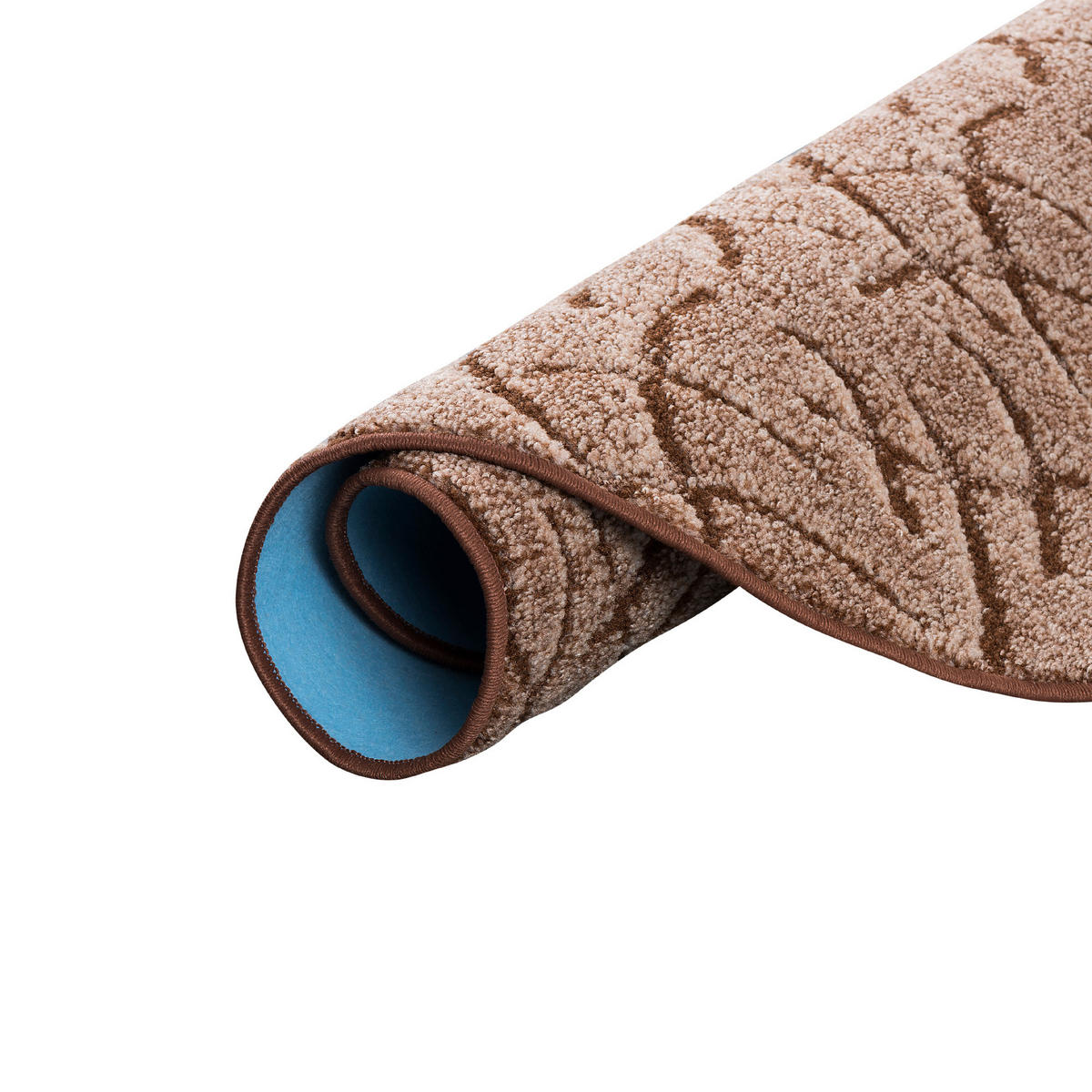 KONTURENSCHNITT HOCHFLOR TEPPICH FRIEDA RUND - Braun, Textil (133/133cm) - Snapstyle