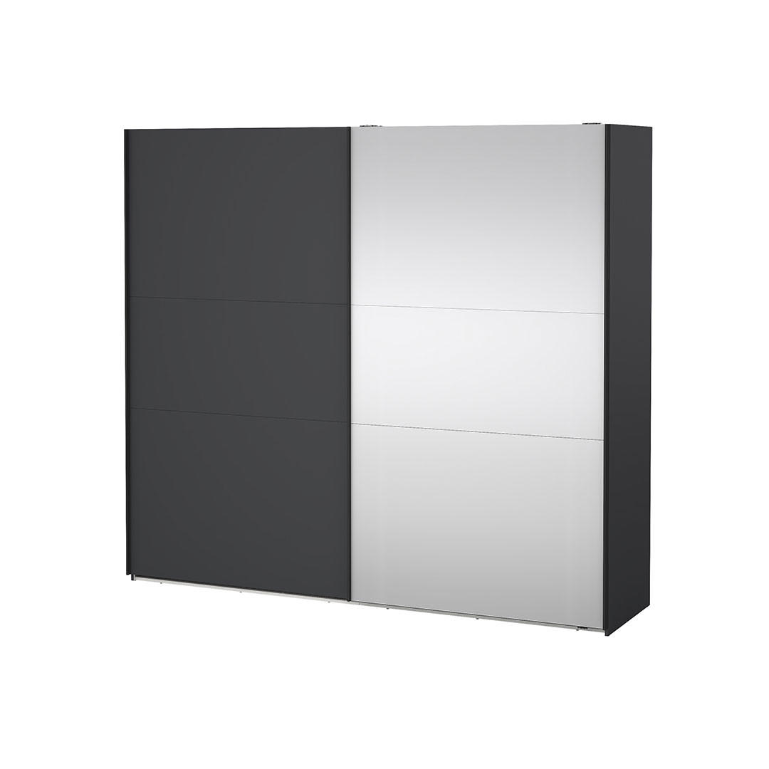 SCHIEBETÜRENSCHRANK, Como, Grau, Holzwerkstoff, 244 x 67 x 221 cm - Grau, Holzwerkstoff (244/221/67cm) - ebuy24