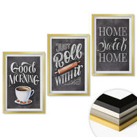 WANDBILDER 3er Set - 40x60 cm Goldrahmen - Motive und Inschriften für die Küche - Goldfarben, Kunststoff (40/60cm) - ArtPrintCave