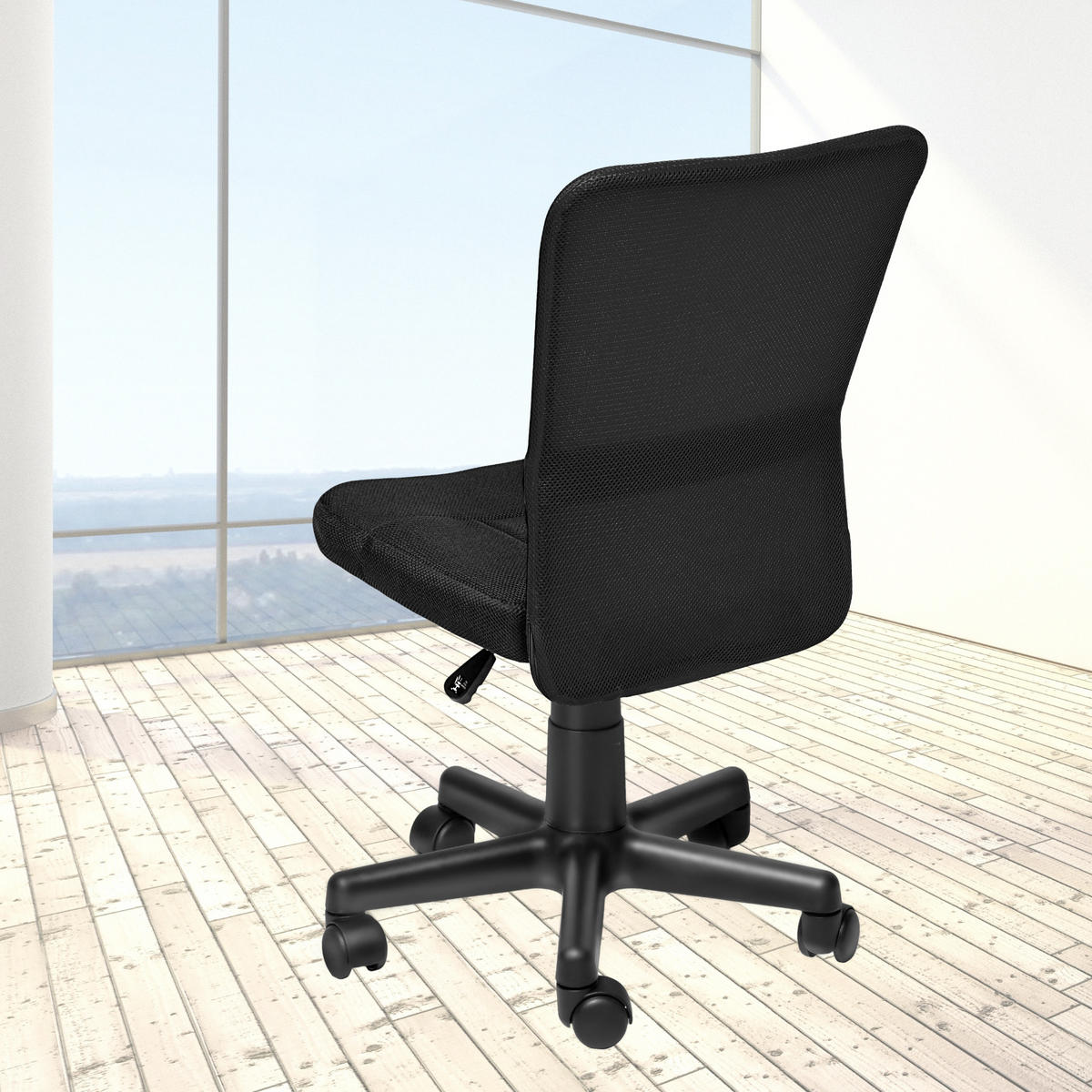 BÜROSTUHL Patrick, stufenlos höhenverstellbar, schwarz - Schwarz, Textil (50/95/43cm) - tectake