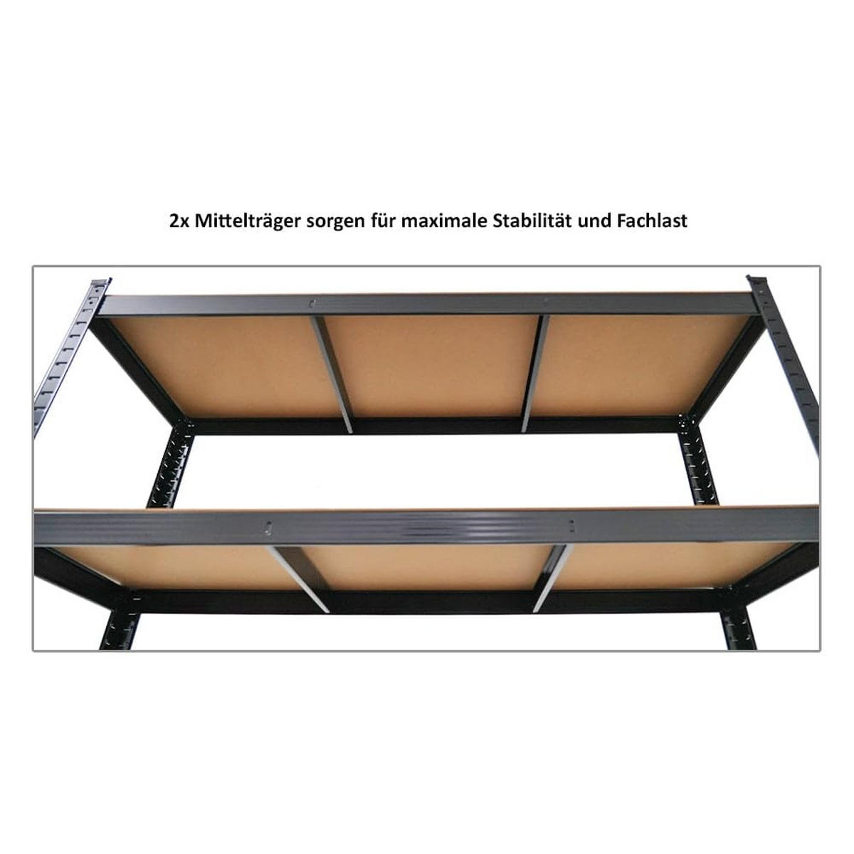 SCHWERLASTREGAL Ragnar 2er-Set mit 2x 180x120x40 cm Fachlast 175 kg Schwarz - Schwarz, Metall (240/180/40cm) - PROREGAL