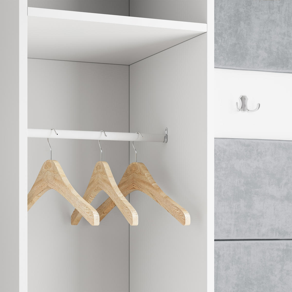 GARDEROBENSCHRANK LORI 95/181/51 cm Modern Eichefarben - Eichefarben/Schwarz, Holzwerkstoff (95/181/51cm) - MASSENO