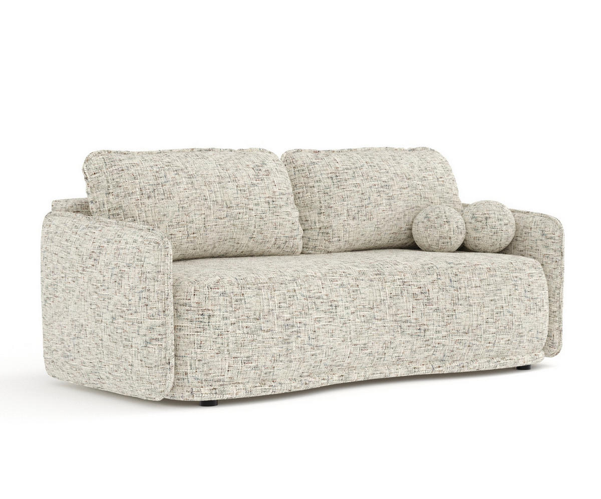 SCHLAFSOFA Mitsis Beige Webstoff - Beige/Schwarz, Holz/Holzwerkstoff (231/93/106cm) - Maison de Reve