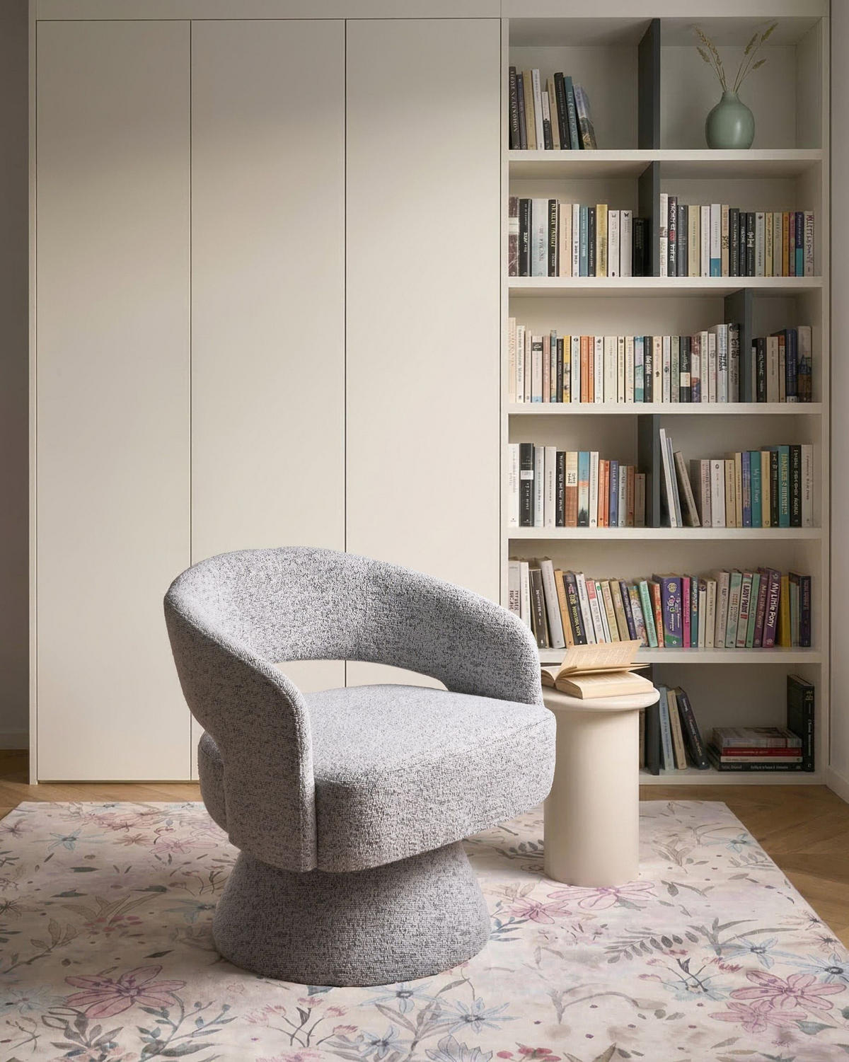 DREHSESSEL Grau Eidal - Grau, Textil (68/71/68cm) - Beliani
