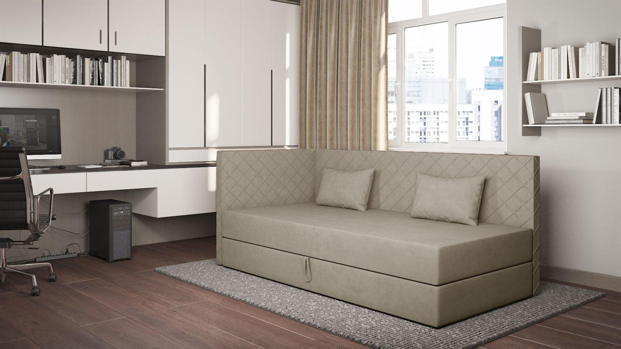 SOFA Liana In Opera - Beige, Holzwerkstoff/Textil (207/90/97cm) - Fun Möbel