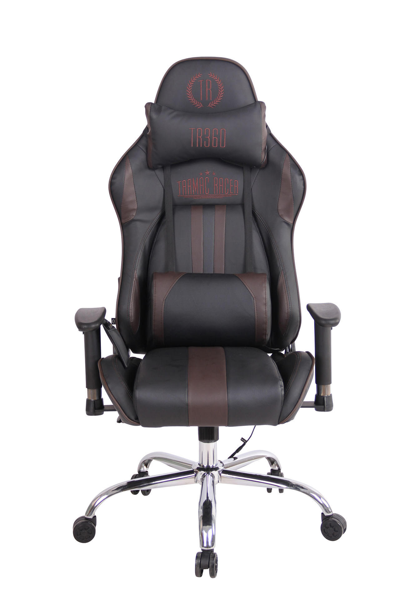 CHEFSESSEL Lederlook Schwarz/Braun - Schwarz/Braun, Textil/Metall (67/128/51cm) - CLP