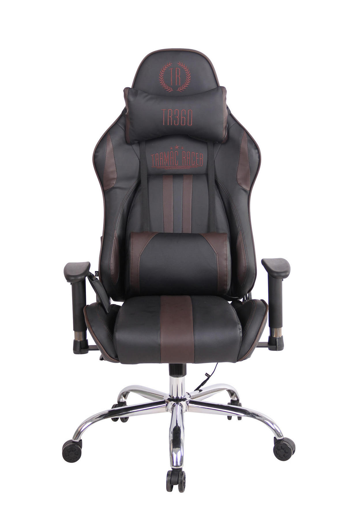 CHEFSESSEL Lederlook Schwarz/Braun - Schwarz/Braun, Textil/Metall (67/128/51cm) - CLP