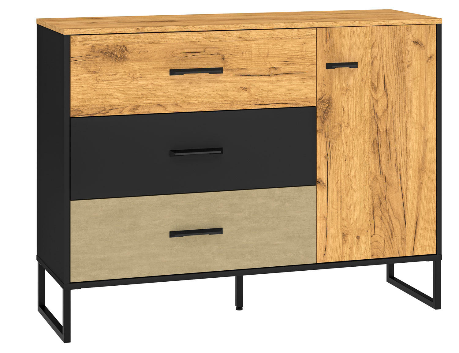 KOMMODE Colt 120 / 40 / 90cm - Eichefarben/Braun, Holz/Holzwerkstoff (120/90/40cm) - Feldmann-Wohnen