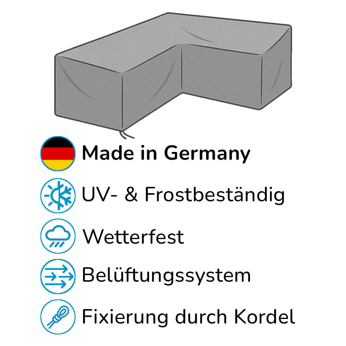 SCHUTZHÜLLE Abdeckung für Garten-Lounge-Ecke B 200 x T 200 x H 66 cm - Grau, Textil (300/66/400cm) - Supellex