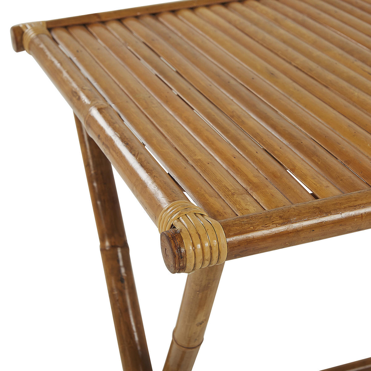 KLAPPTISCH Bambusholz 70/70 cm klappbar Molise - Hellbraun, Holz (70/70/73cm) - Beliani