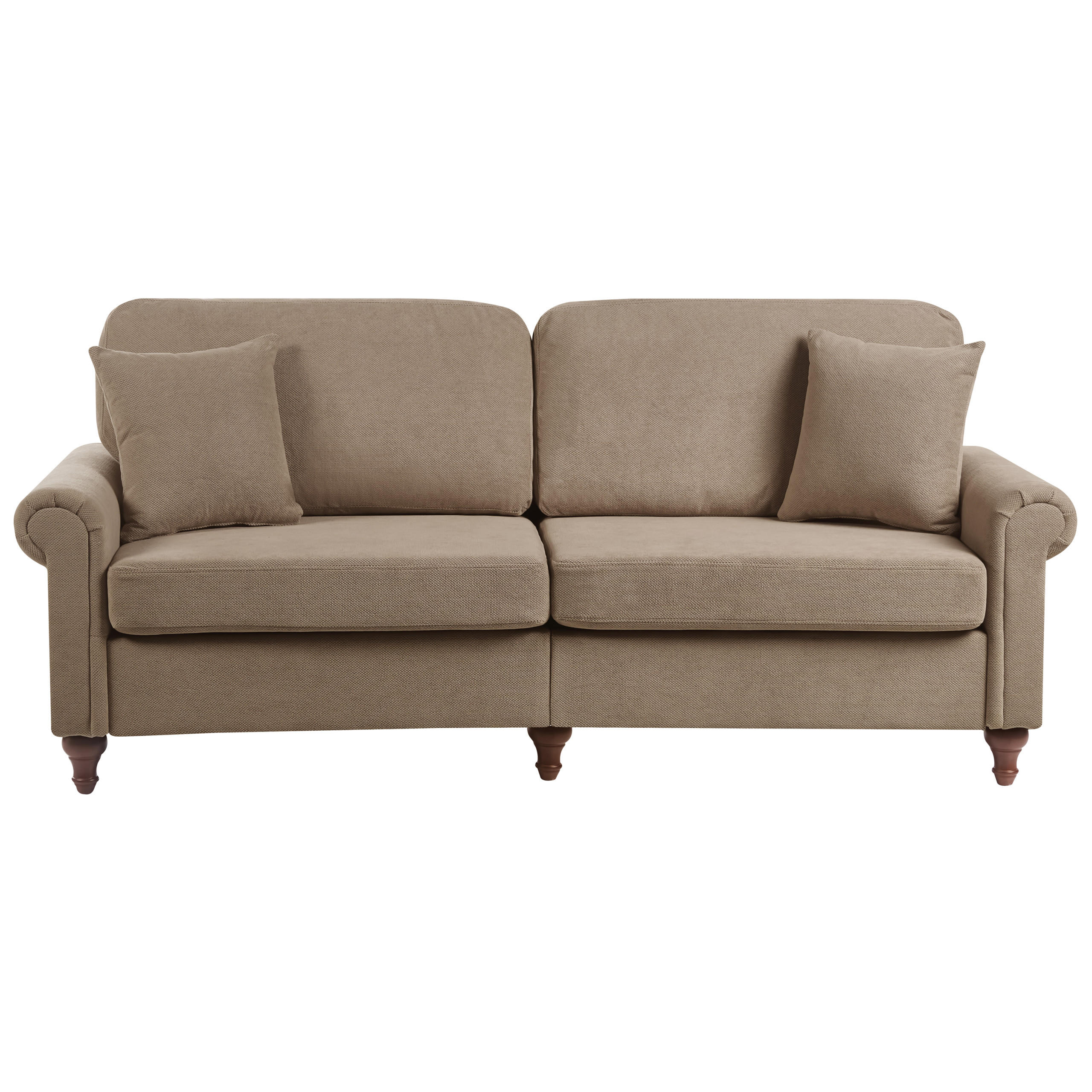 3-SITZER-SOFA Stoff Braun Ginnerup - Braun, Textil (195/84/76cm) - Beliani