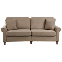 3-SITZER-SOFA Stoff Braun Ginnerup - Braun, Textil (195/84/76cm) - Beliani