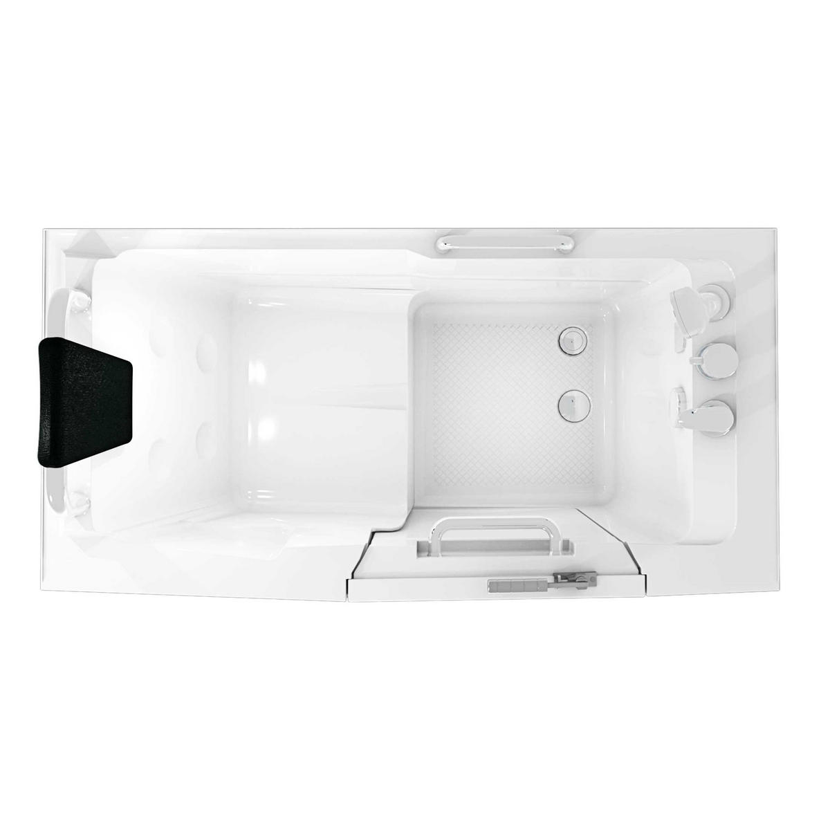 SITZBADEWANNE Senioren Wanne mit Tür S07-C-L 140x76cm - Weiß, Glas/Kunststoff (76/116/140cm) - AcquaVapore by Sandra Jentho