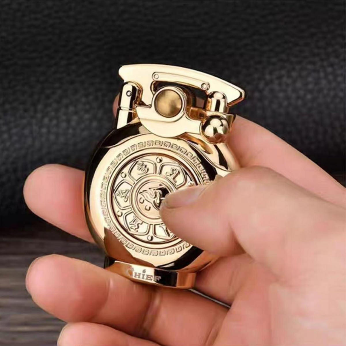 FEUERZEUG Vintage Gold - Goldfarben, Metall (4/1.2/7cm)