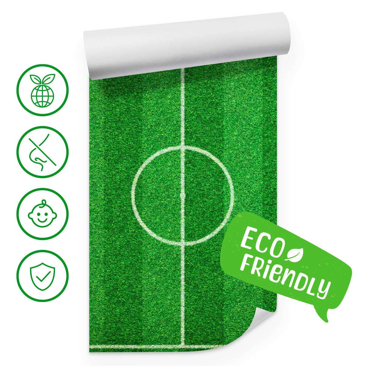 FOTOTAPETA Pre Študentskú Izbu Štadión Vtáčia Perspektíva Trávnik Ihrisko 250 x 175 cm - biela/zelená, papier (250/175cm) - Muralo