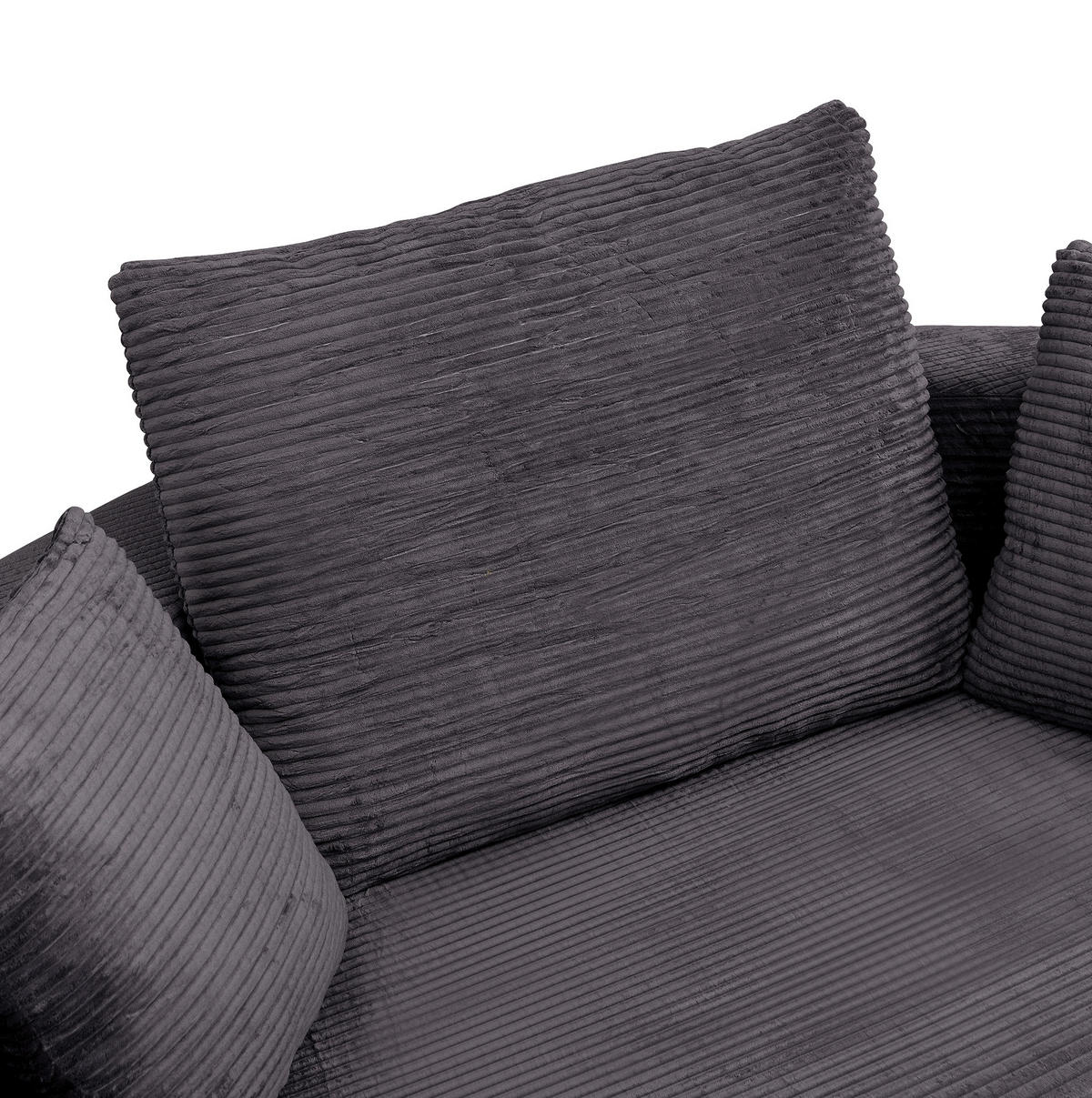 SOFABETT 2-in-1 173 x 176 cm Schwarz Cordstoff - Schwarz, Kunststoff (176/40/173cm) - Meubliv