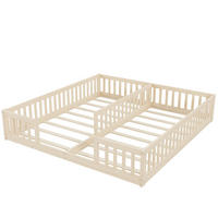 BODENBETT 90/200 cm DE-03167, als 2er-Set mit Gitter und Lattenrost, in Natur - Naturfarben, Holz/Holzwerkstoff (90/200cm) - ComfortXL