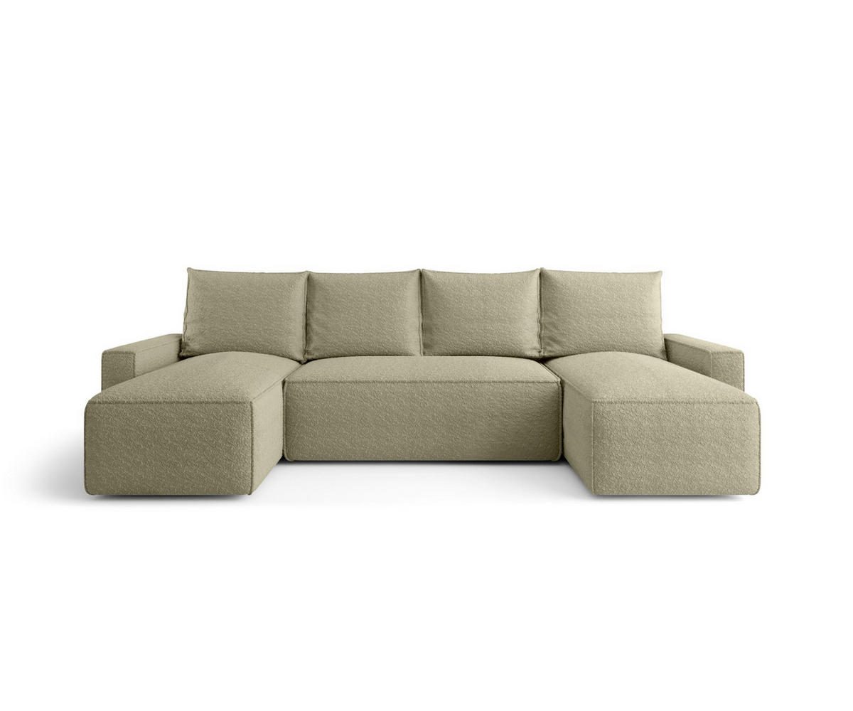 WOHNLANDSCHAFT mit Schlaffunktion SAVIO U Quelle 06 - Beige, Textil (300/75/140cm) - Bedante