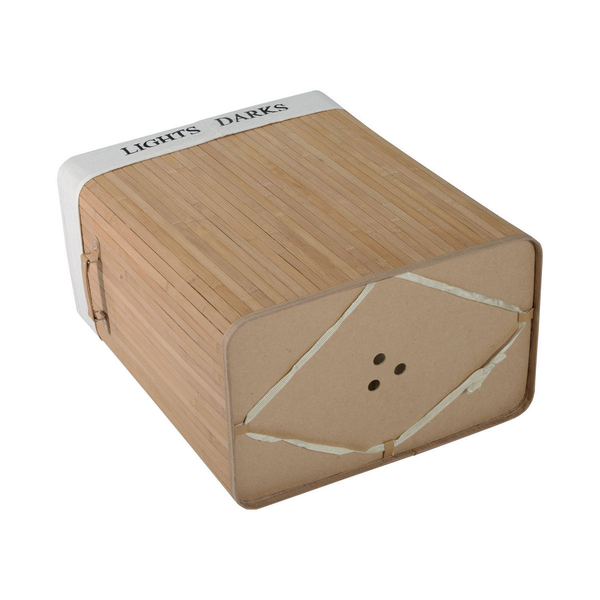 WÄSCHEKORB, Bambus, Segeltuch, PU, Natur - Naturfarben, Naturmaterialien (32/63/52cm) - HOMCOM