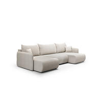 WOHNLANDSCHAFT Calgary - Hellgrau, Holzwerkstoff/Textil (290/86/148cm) - Fun Möbel