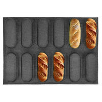 BROTBACKFORM Silikon 12er Baguetteform Antihaft Schwarz - Schwarz, Kunststoff (30/2.2/40cm)