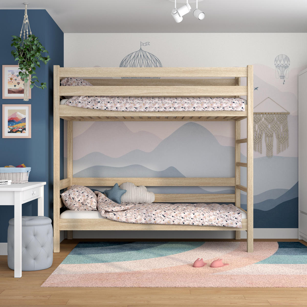 ETAGENBETT N03 Sonoma Eiche 90/180 - Sonoma Eiche, Naturmaterialien/Holz (90/180cm) - N-Wood