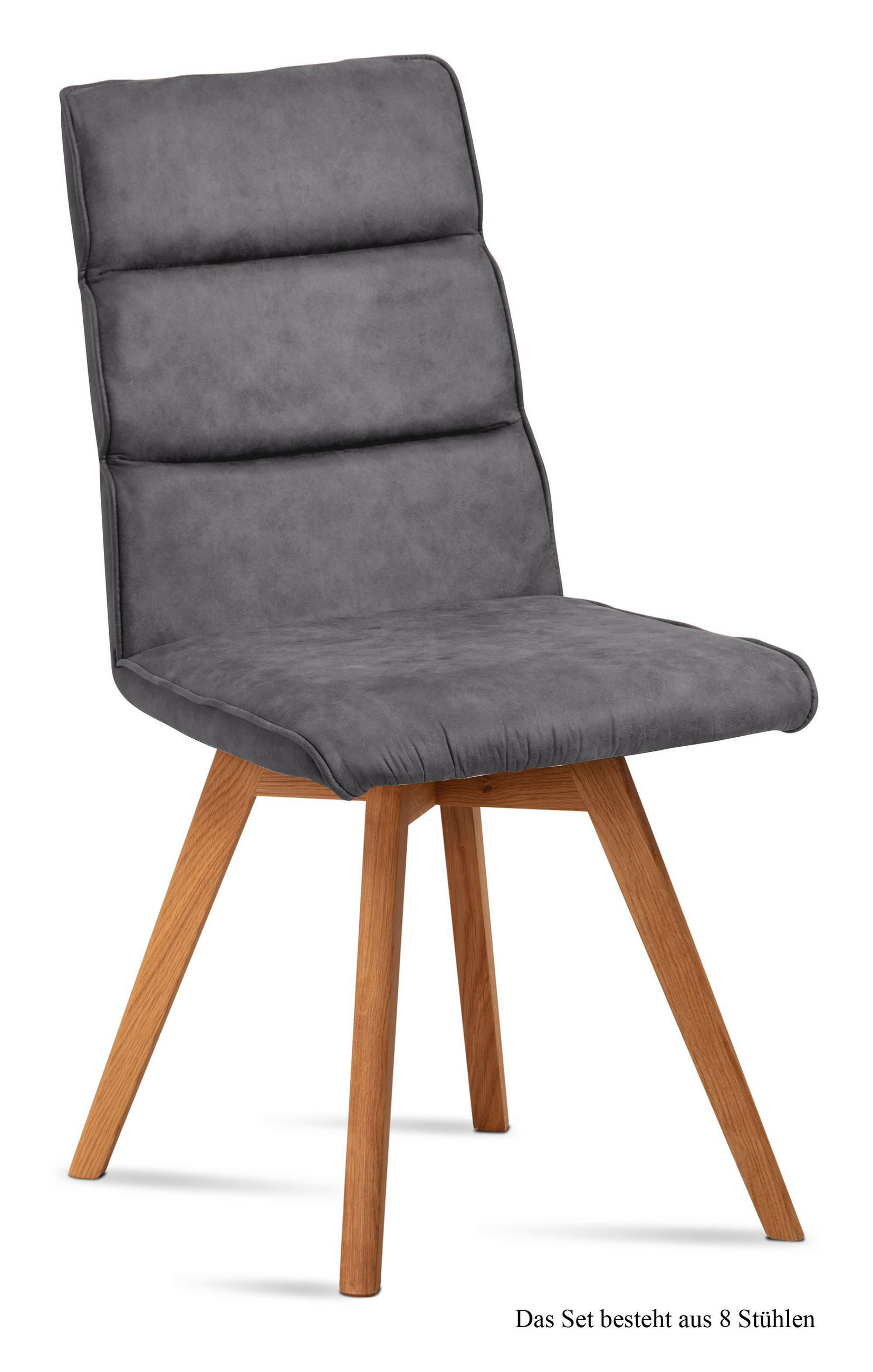 ESSZIMMERSTUHL (8er-Set) Dixie 47x92x60 Eiche geölt/Grau - Eichefarben/Grau, Kunststoff (60/92/47cm) - 58aufmkessel