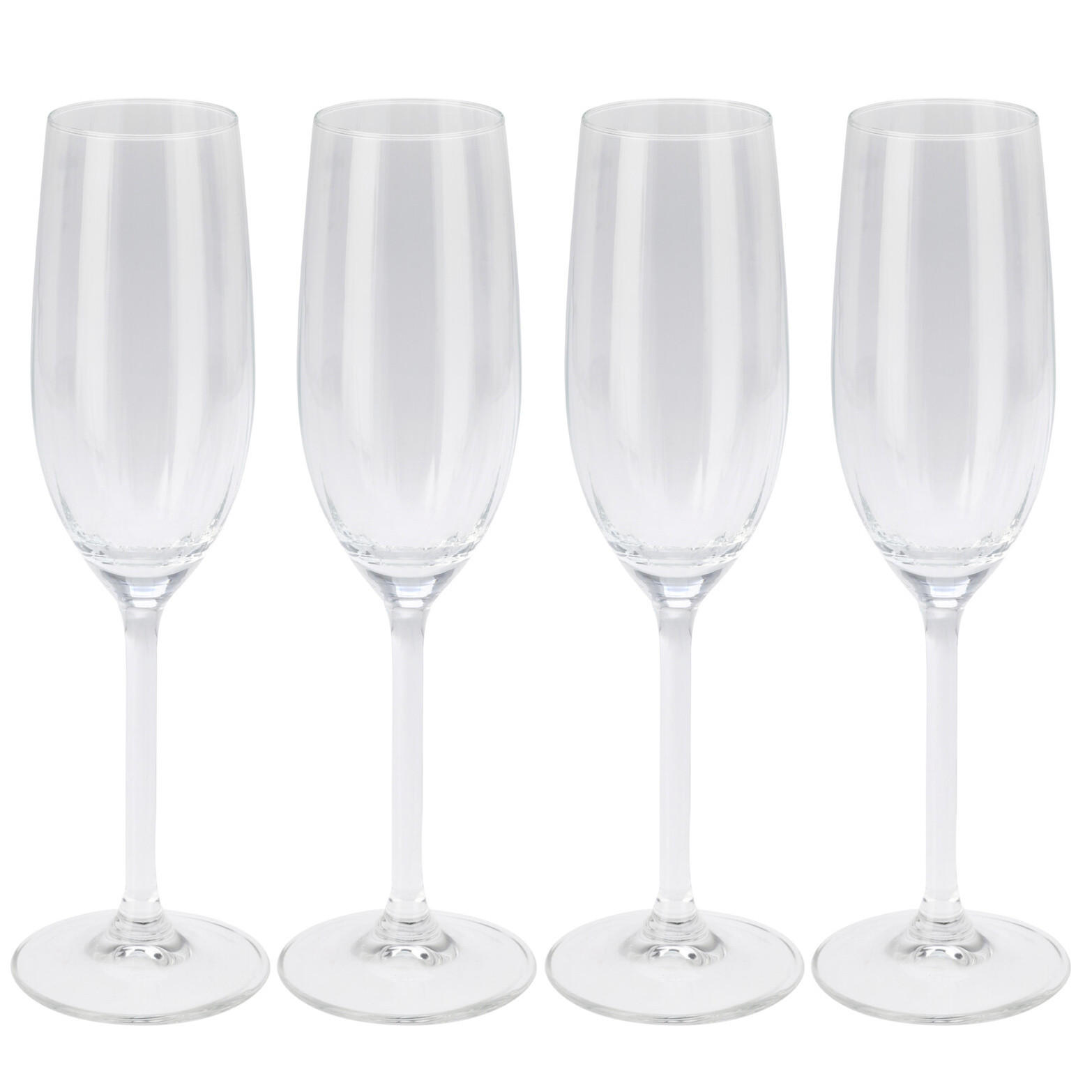 CHAMPAGNERGLÄSER 4er-Set Transparent 210 ml 4,5/4,5/23 cm - Transparent, Glas - Excellent Houseware