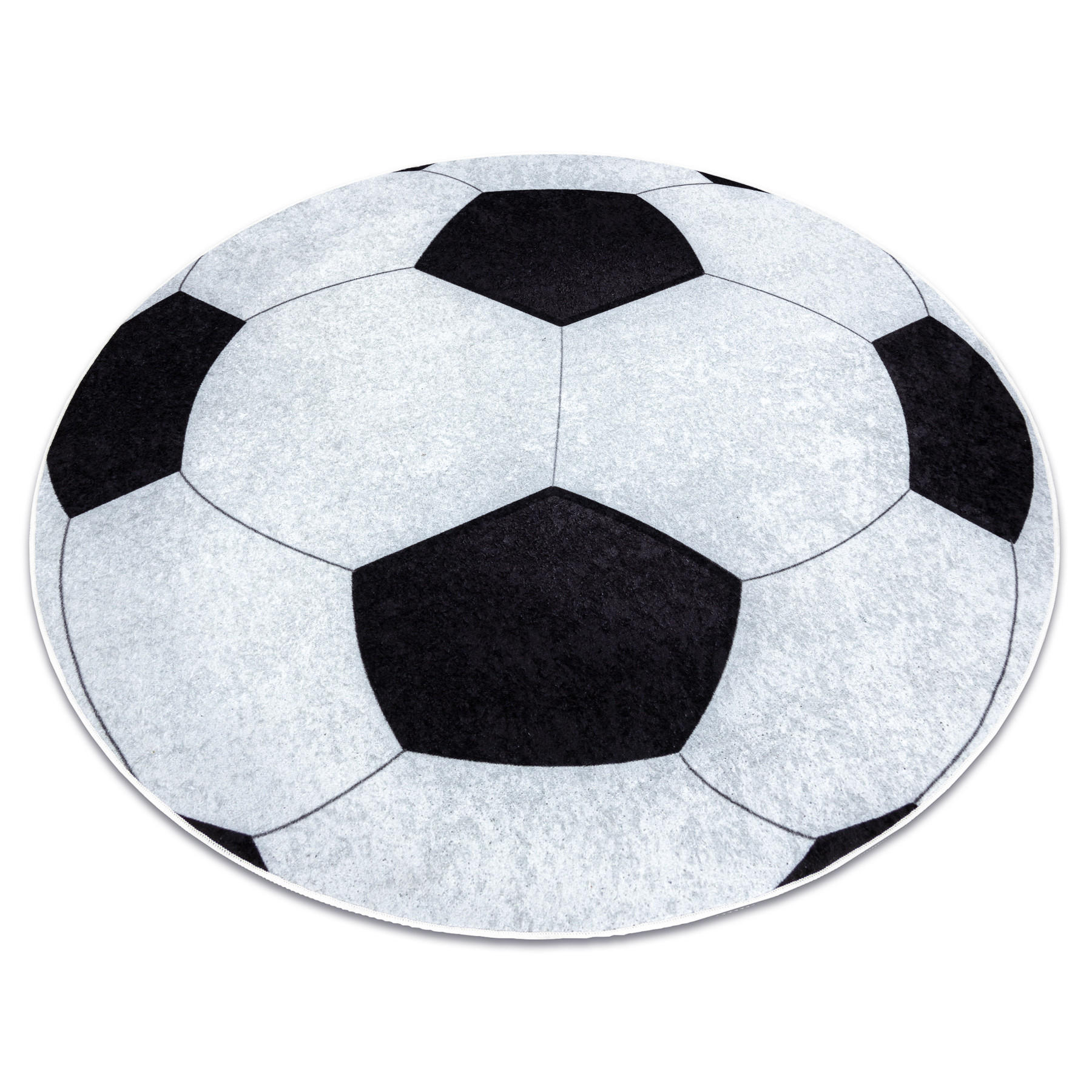 JUNIOR 51553.802 cerc covor lavabil Fotbal pentru copii anti-alunecare – negru / alb 160 cm