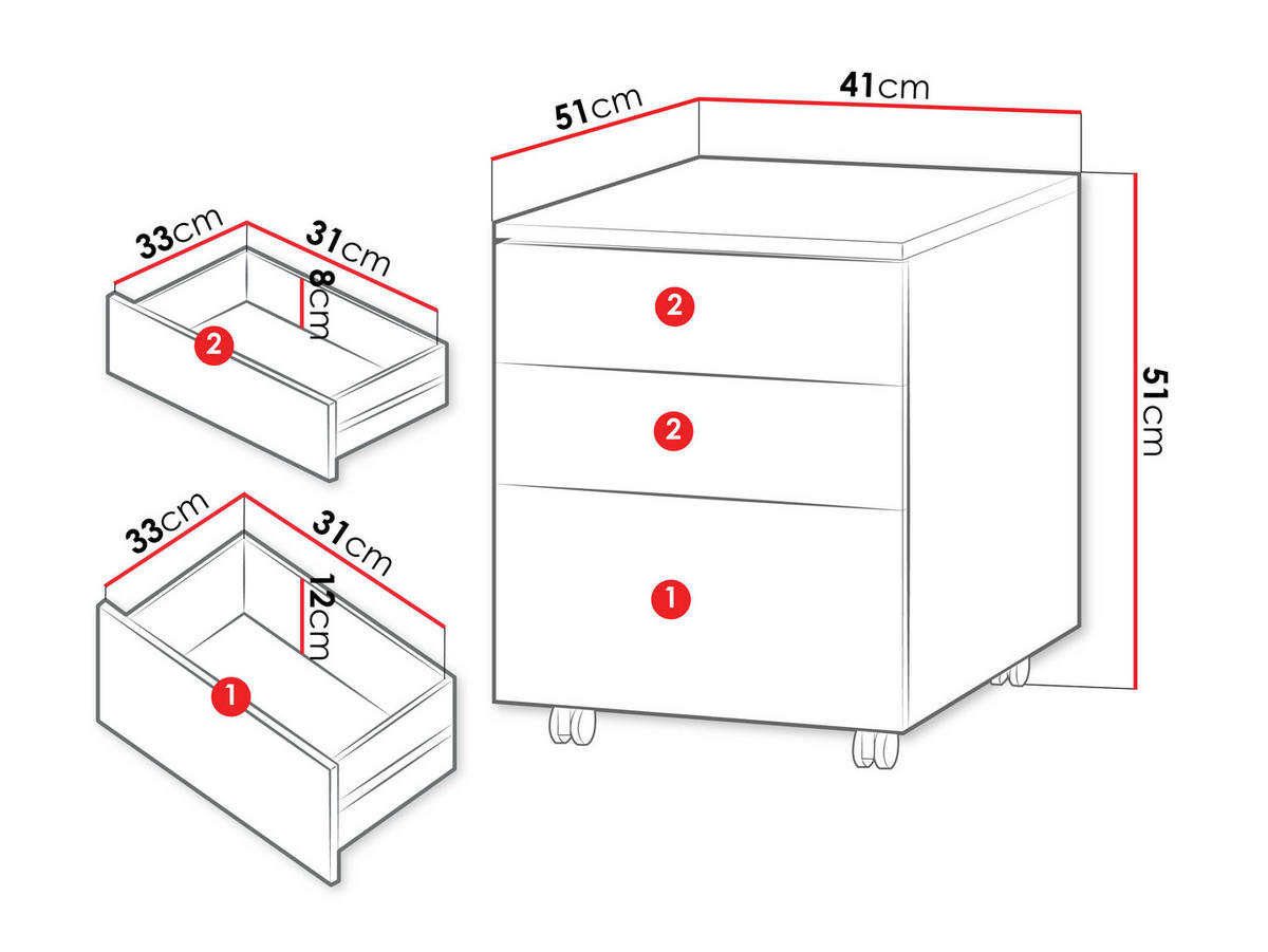 CONTAINER Lorin LO15 - Kaschmir, Holzwerkstoff (41/51/51cm) - MIRJAN24