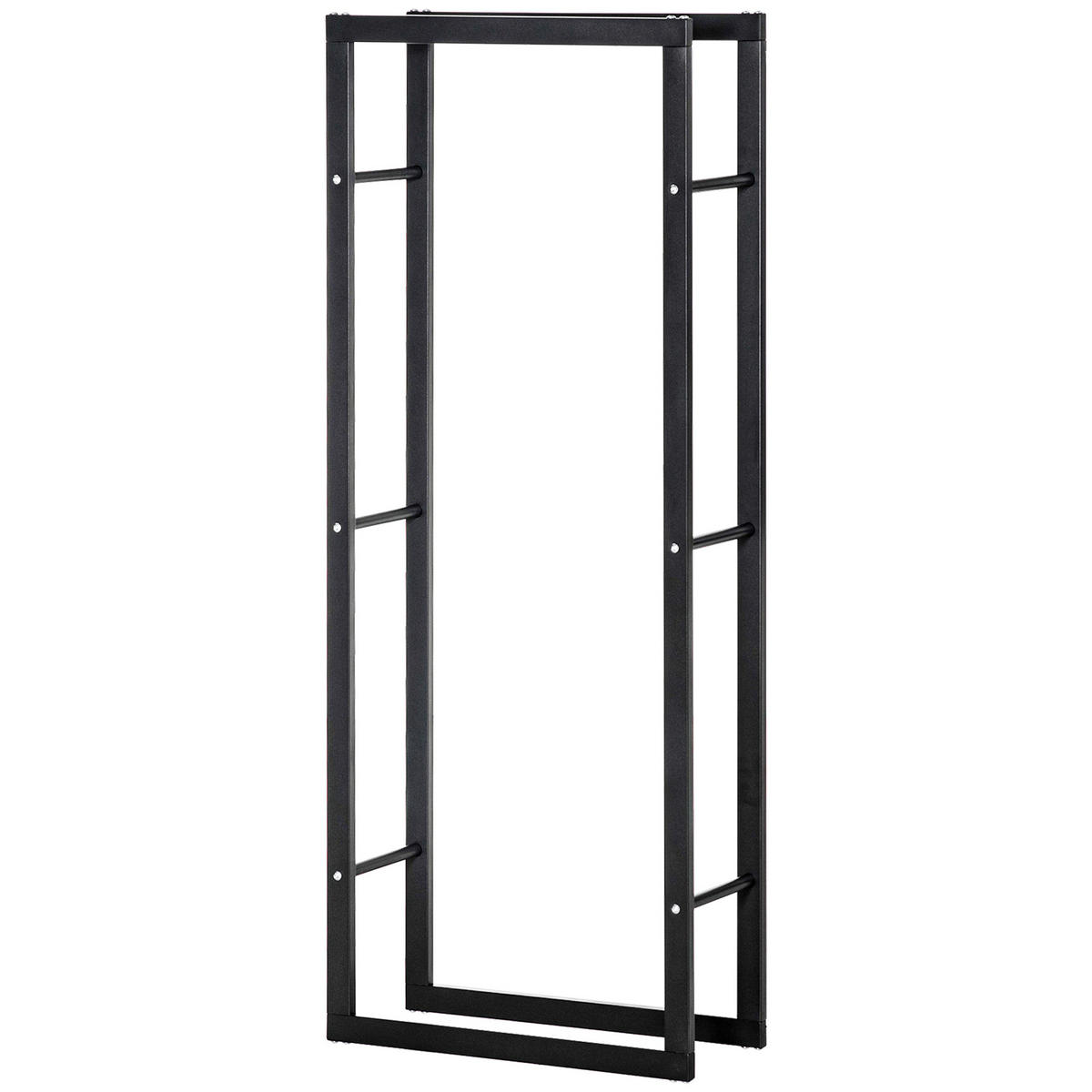 KAMINHOLZREGAL DE-18348 100 kg belastbar, 150 cm hoch Schwarz - Schwarz, Metall (25/150/60cm) - ComfortXL