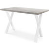 ESSTISCH Luiza rechteckig ausziehbar, Grauer Beton 160-260/90/76 cm - Hellgrau/Weiß, Holzwerkstoff/Metall (160/90/76cm) - WFL GROUP