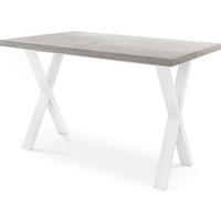 ESSTISCH Luiza rechteckig ausziehbar, Grauer Beton 140-240/80/76 cm - Hellgrau/Weiß, Holzwerkstoff/Metall (140/80/76cm) - WFL GROUP