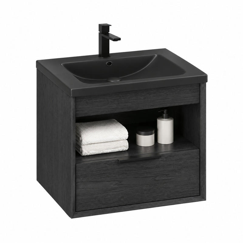 Beauniv Waschtisch Schwarz 47x51.5x51.5 cm