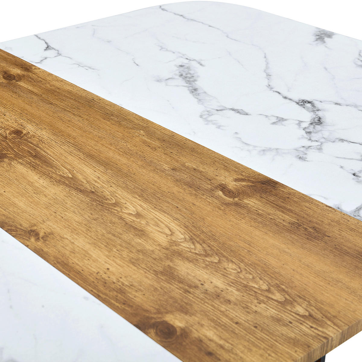 ESSTISCH in Naturholzoptik mit schwarzem Metallgestell aus MDF,153/100/79 cm - Braun, Holzwerkstoff (153/100/79cm) - Flora Grace