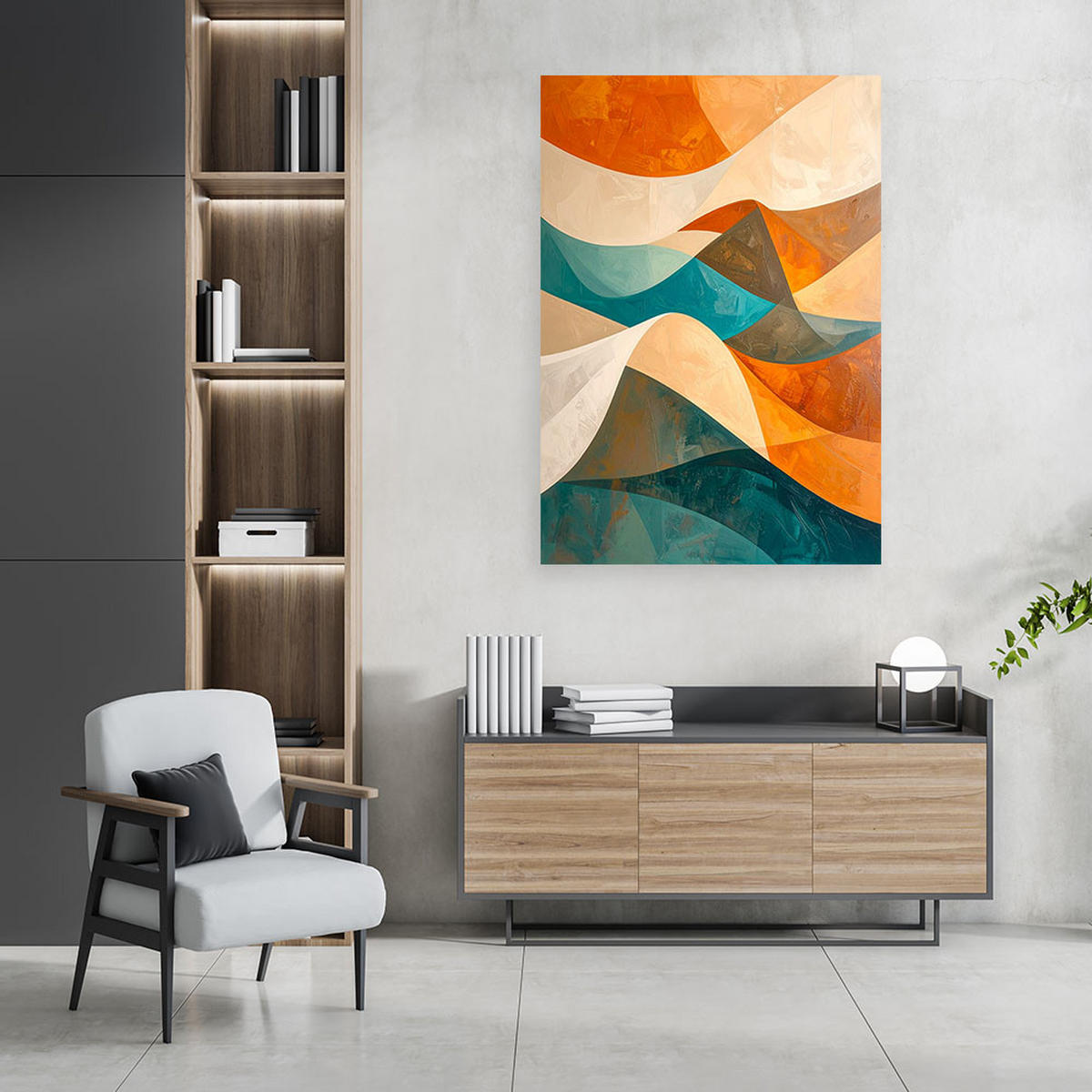 LEINWANDBILD 3D und geometrisch 80x120cm - Multicolor, Textil (80/120cm) - Feeby