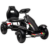 KINDER-GOKART DE-06131 mit verstellbarem Sitz und Handbremse Schwarz - Schwarz, Kunststoff/Metall (121/58/61cm) - ComfortXL