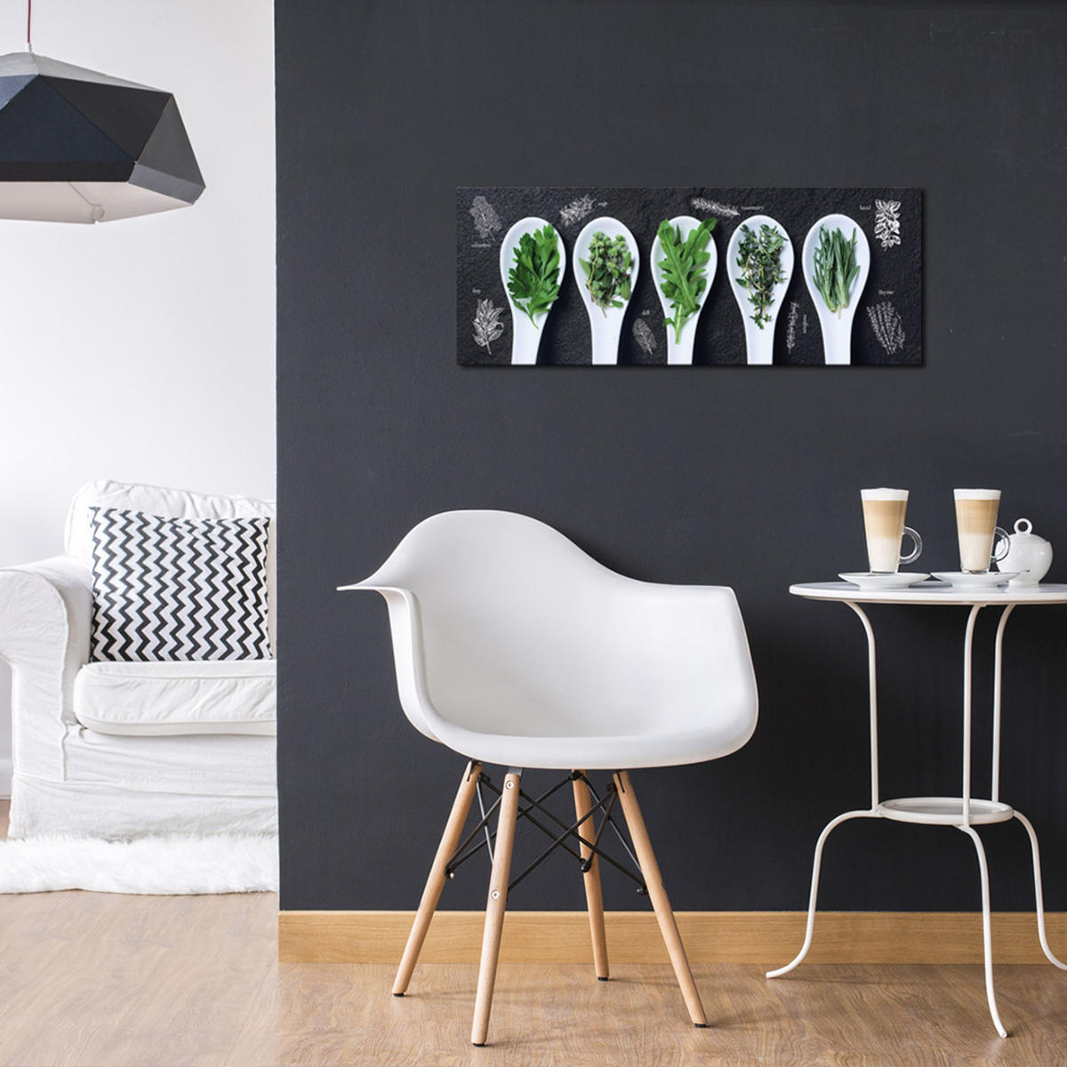 GLASBILD 80x30 cm Küche Kräuter modern - Gelb, Glas (80/30cm) - artissimo