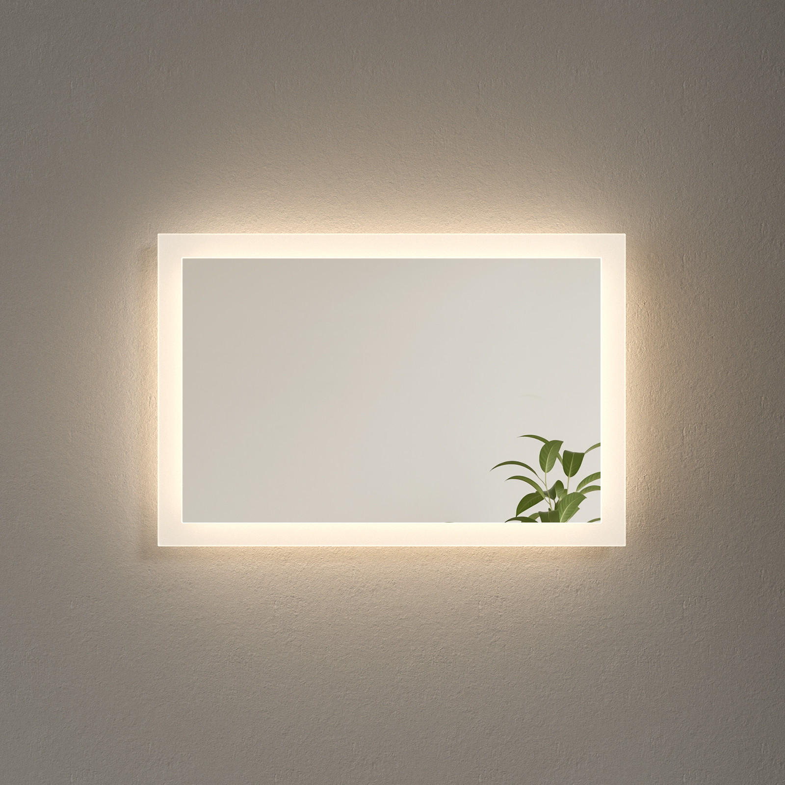 BADSPIEGEL mit Umweltfreundlicher Silberspiegel Beleuchtung 60/40/3,5 cm - Weiß, Glas (40/3.5/60cm) - EMKE