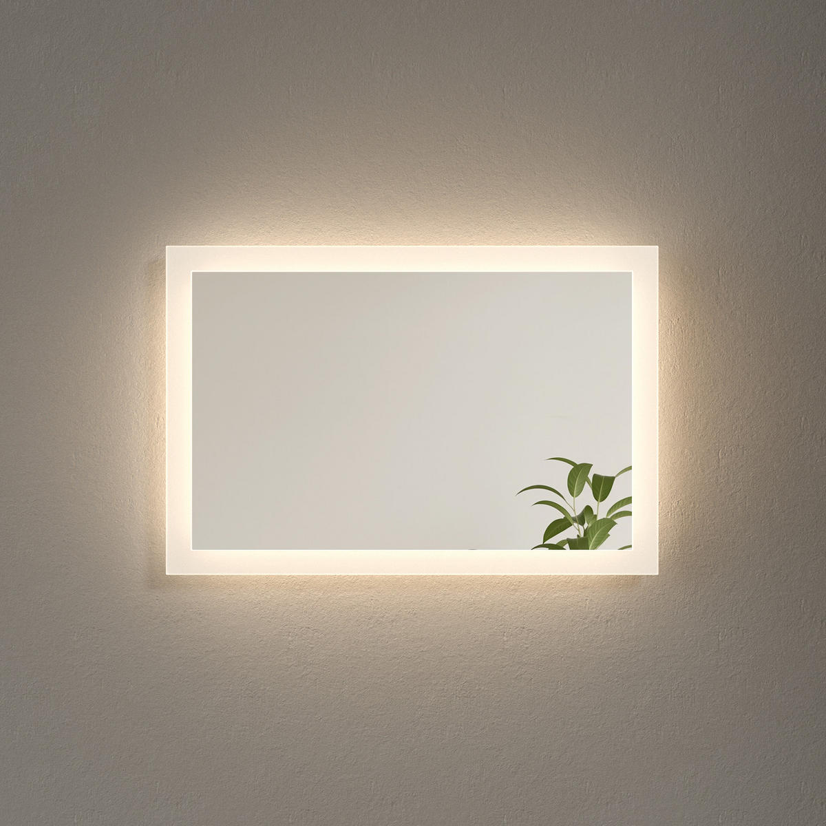 BADSPIEGEL mit Umweltfreundlicher Silberspiegel Beleuchtung 60/40/3,5 cm - Weiß, Glas (40/3.5/60cm) - EMKE