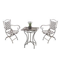 BALKONSET Bistroset Vomir Metall Bronze 2 Personen - Bronzefarben, Metall - DELUKE