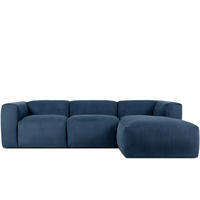 ECKMODULSOFA-RECHTS BUFFO mit extrem weicher und bequemer Sitzfläche, Kordstoff, marineblau - Blau/Grün, Textil (297/180cm) - KONSIMO®