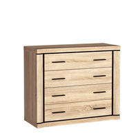 KOMMODE MALAGA 107/91/45cm mit 4 Schubladen Türen Sonoma Eiche - Sonoma Eiche, Holzwerkstoff (107/91/45cm) - MASSENO