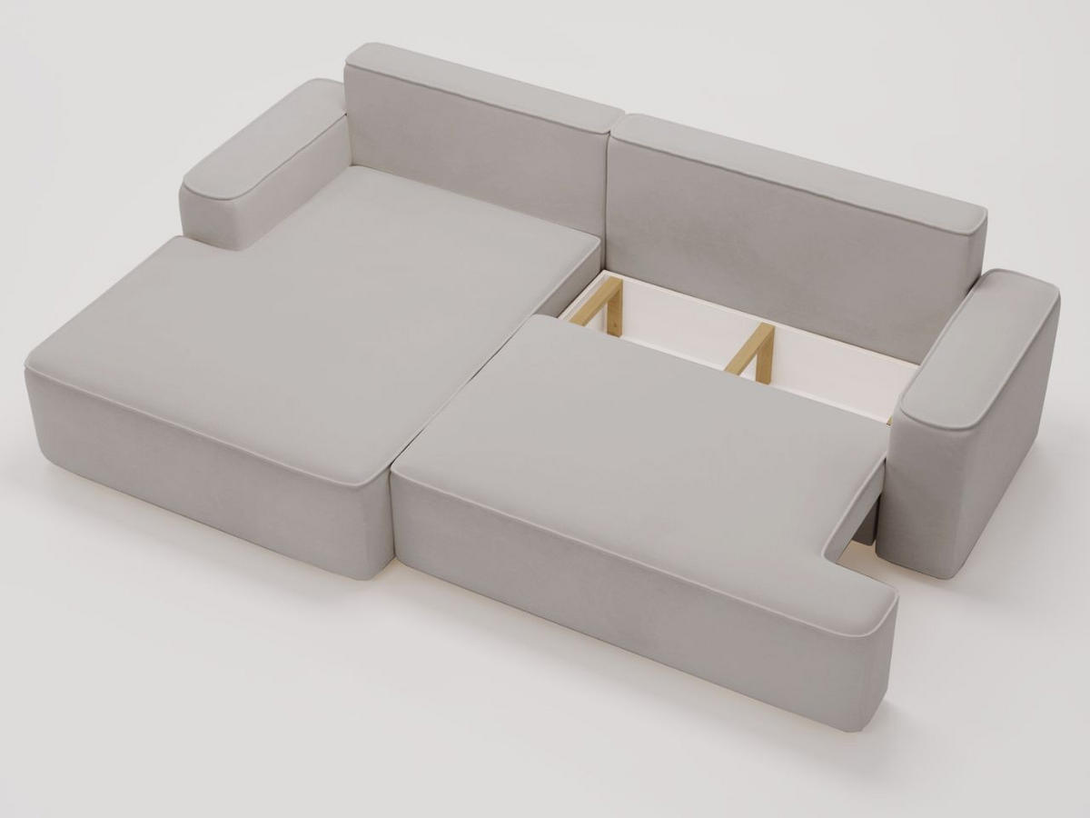 ECKSOFA California Hellgrau Links - Hellgrau, Holz/Textil (165/270cm) - Graingold