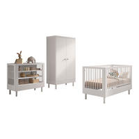 BABYBETT SET 70x140 Keeley Buche Weiß Holz Regal Komfort Stabil - Weiß, Holz (55/190/100cm) - 58aufmkessel