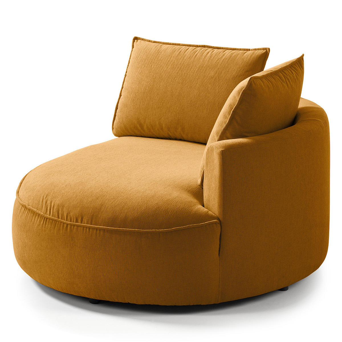 OTTOMANE - modular - Schwarz/Orange, Kunststoff/Textil (126/82/154cm) - home24